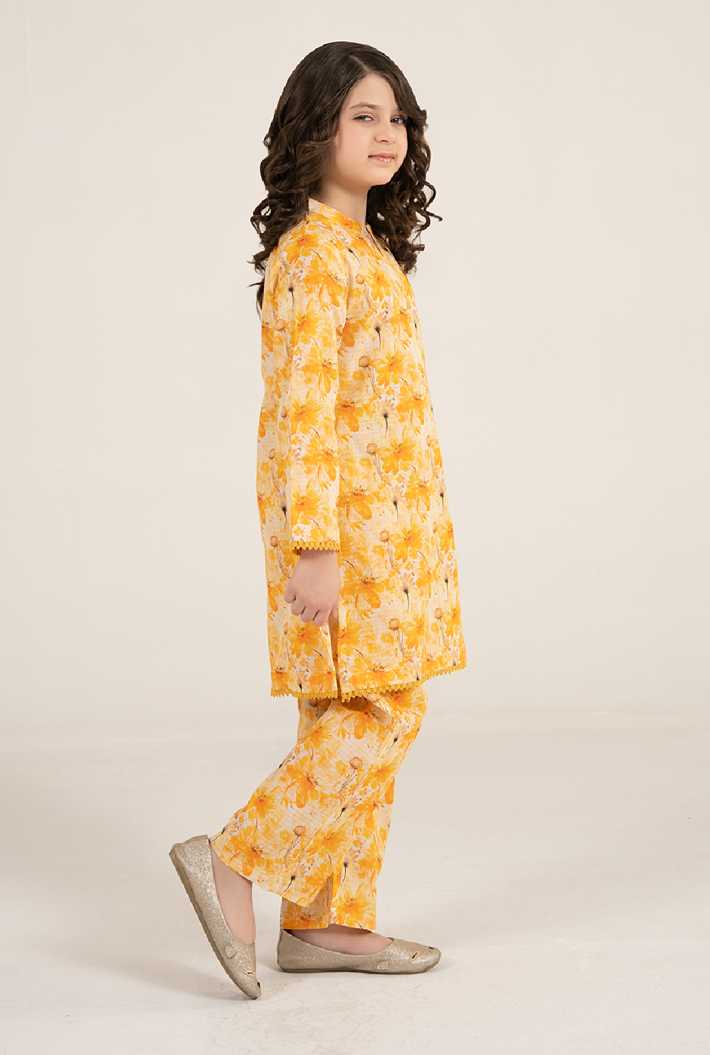 Bana Dora Lawn Floral Bright Yellow Print