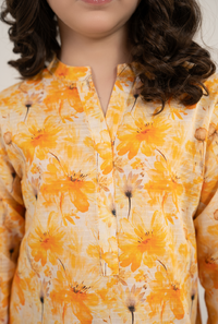 Bana Dora Lawn Floral Bright Yellow Print