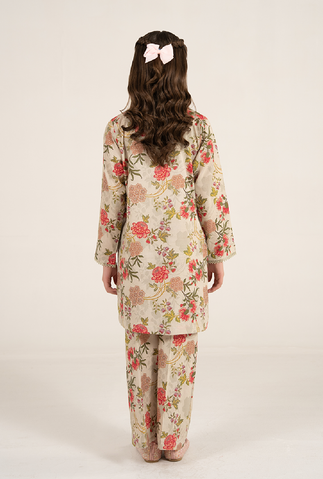 Mid Skin And Hot Pink Floral Print Lawn Cotton