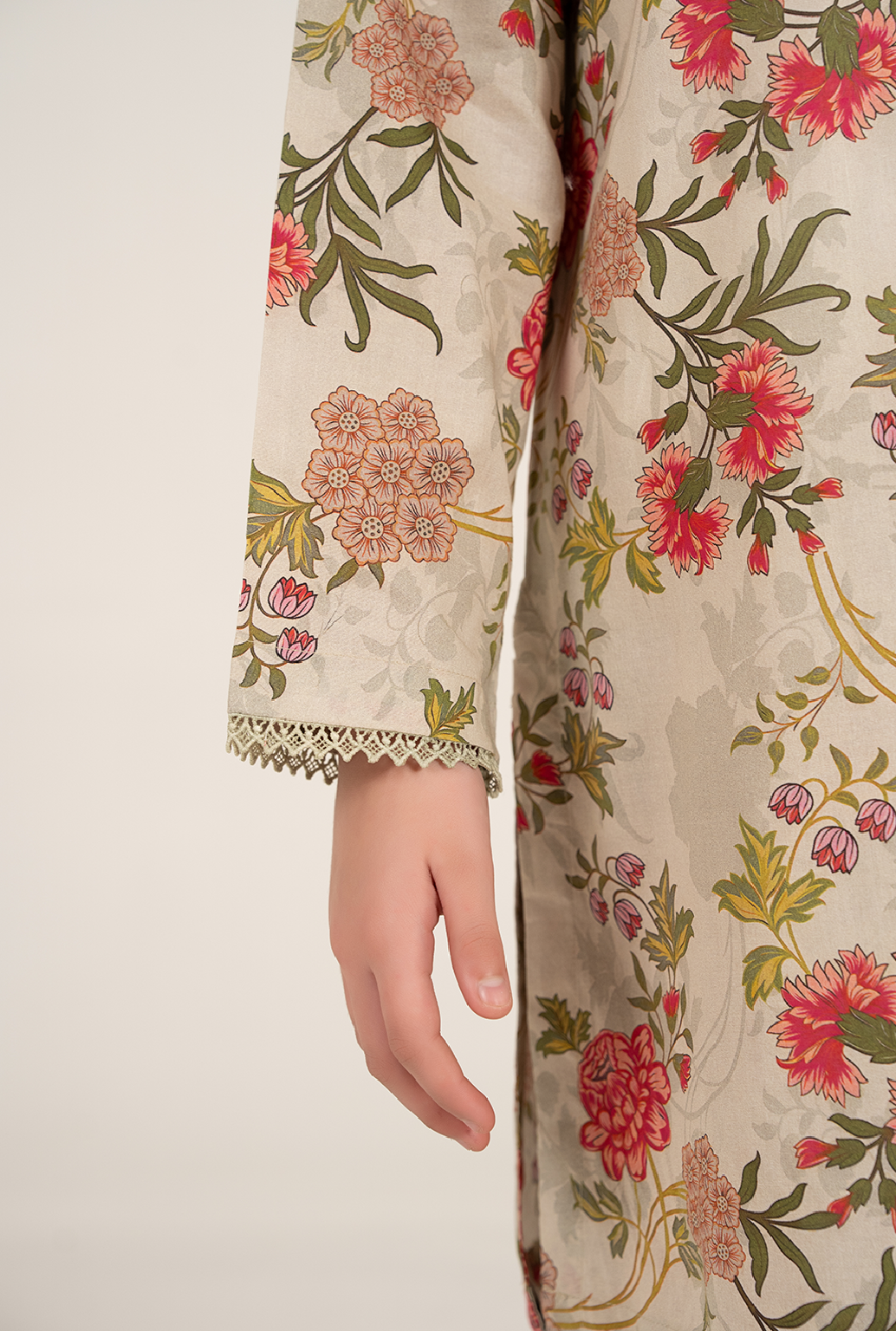 Mid Skin And Hot Pink Floral Print Lawn Cotton