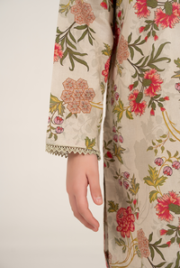 Mid Skin And Hot Pink Floral Print Lawn Cotton