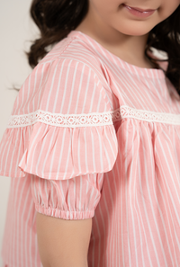 Elegant Pink Pinstripe Cotton Top