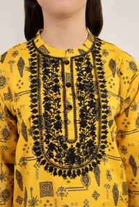 Bana Dora Lawn Floral Print With Black Embroidrey Neck