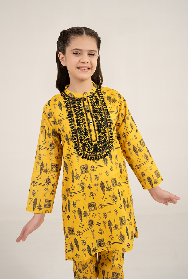 Bana Dora Lawn Floral Print With Black Embroidrey Neck