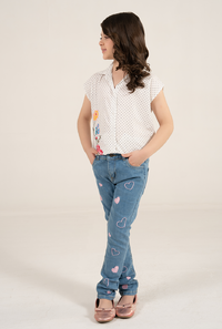 Elegant Dotted All-Over Print Beautiful Floral Embroidery