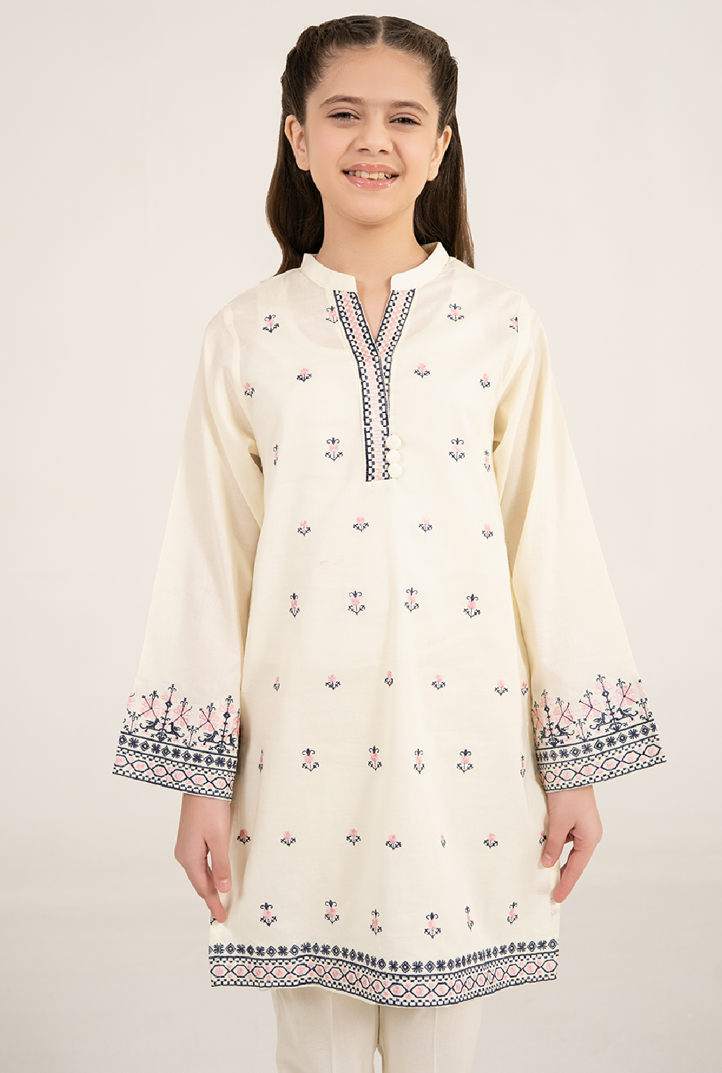 Cream Colour Embroidrey 2 Pices Suit