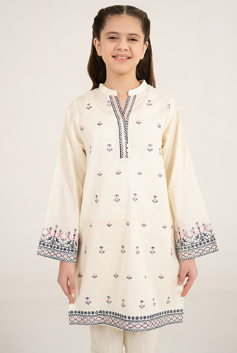 Cream Colour Embroidrey 2 Pices Suit