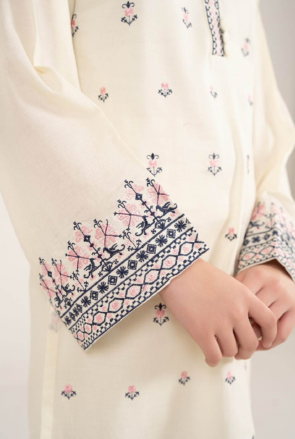 Cream Colour Embroidrey 2 Pices Suit