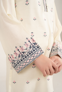 Cream Colour Embroidrey 2 Pices Suit