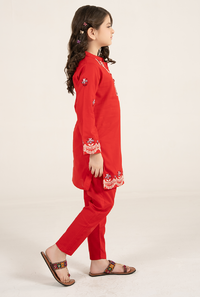 Red Embroidrey 2 Pices Suit