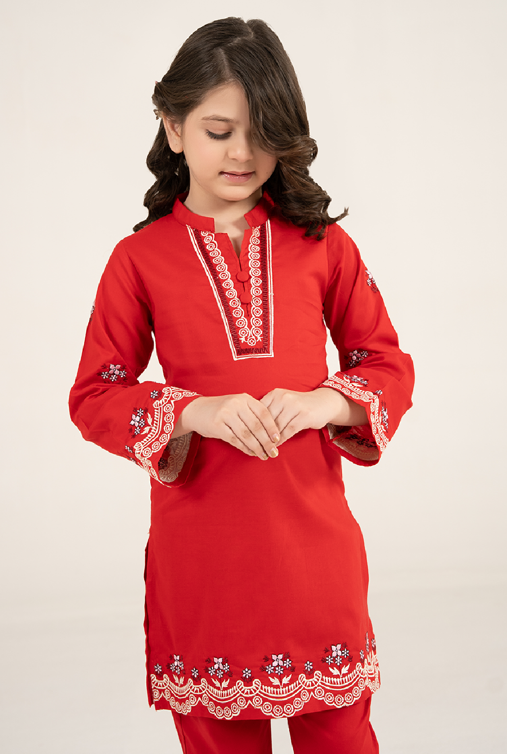 Red Embroidrey 2 Pices Suit