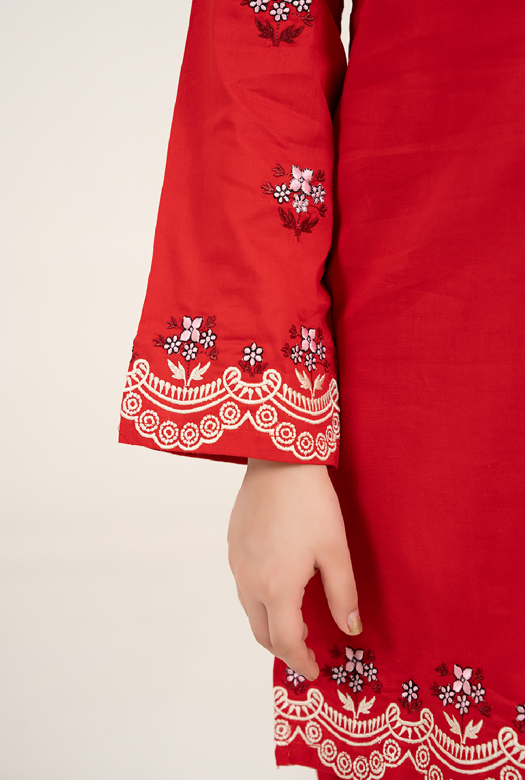 Red Embroidrey 2 Pices Suit