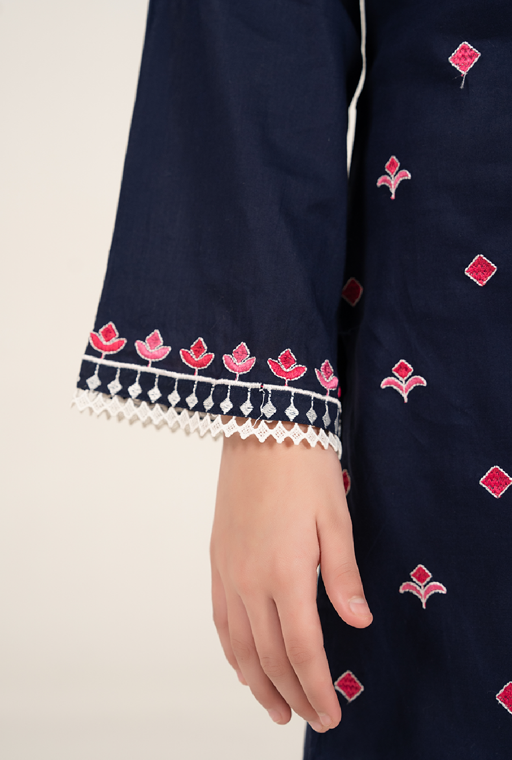 Navy Blue Embroidrey 2 Pices Suit