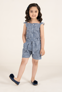 Evening Blue Print Cotton Jumpsuit