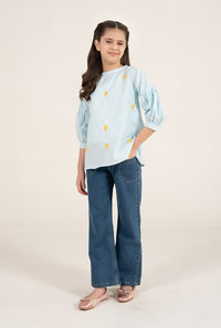 Cool Blue Small Embroidered Motifs