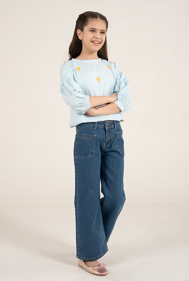 Cool Blue Small Embroidered Motifs