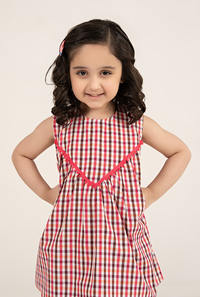 Two-Piece Cotton Check Kids Co-Ord Set