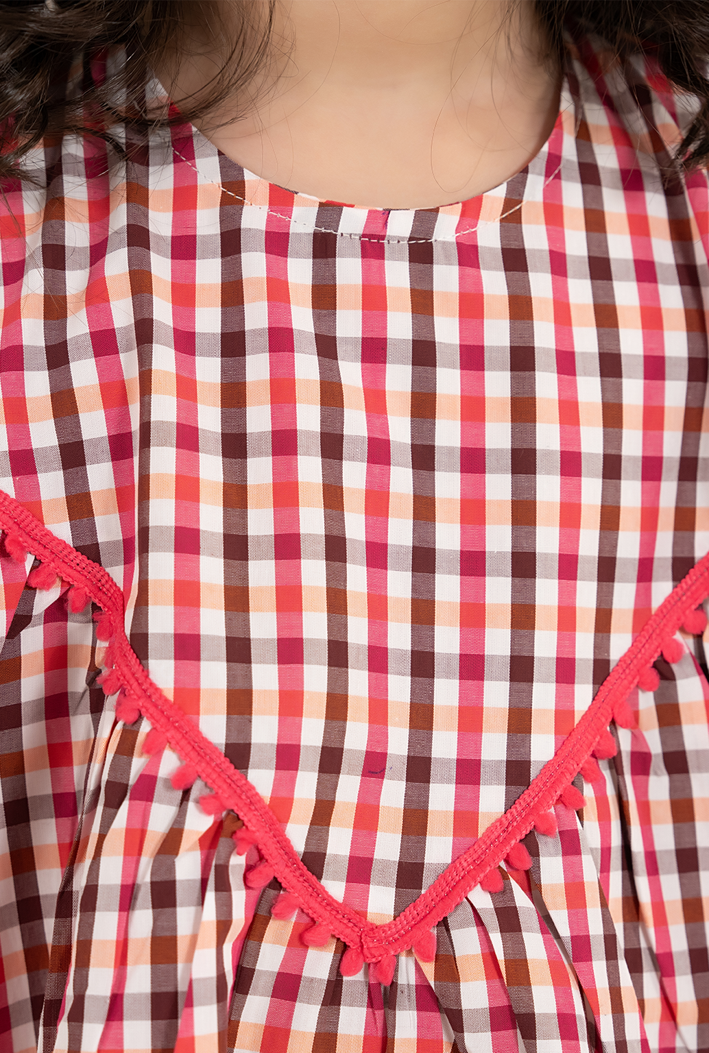 Two-Piece Cotton Check Kids Co-Ord Set