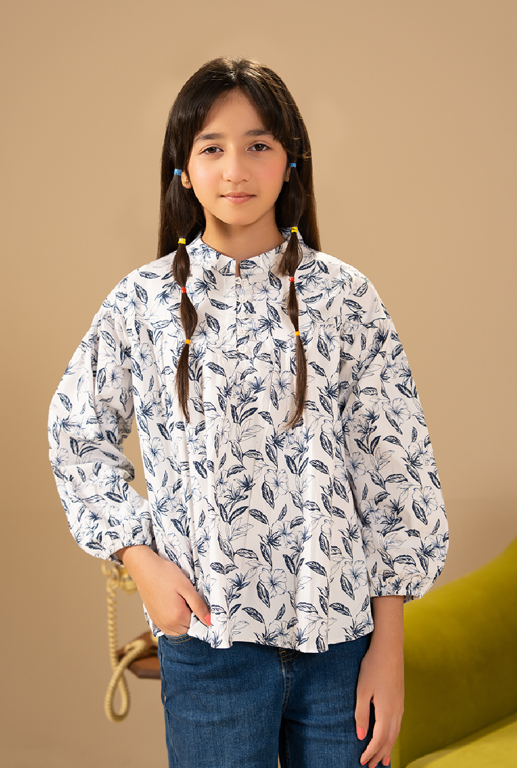 Elegant Floral All-Over Print With Button Detailing