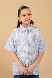 Elegant Dotted Sky Print With Plate Pattern Shirt