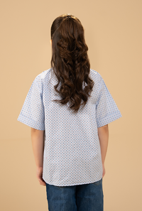 Elegant Dotted Sky Print With Plate Pattern Shirt