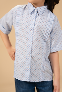 Elegant Dotted Sky Print With Plate Pattern Shirt
