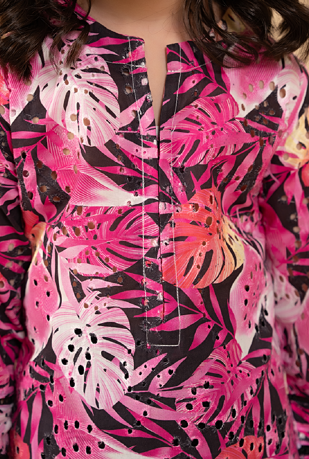 Chicken Kari Kurta With Black Trouser Co Ord Set