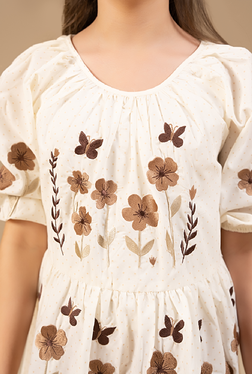 Elegant Floral Embroidery Dress