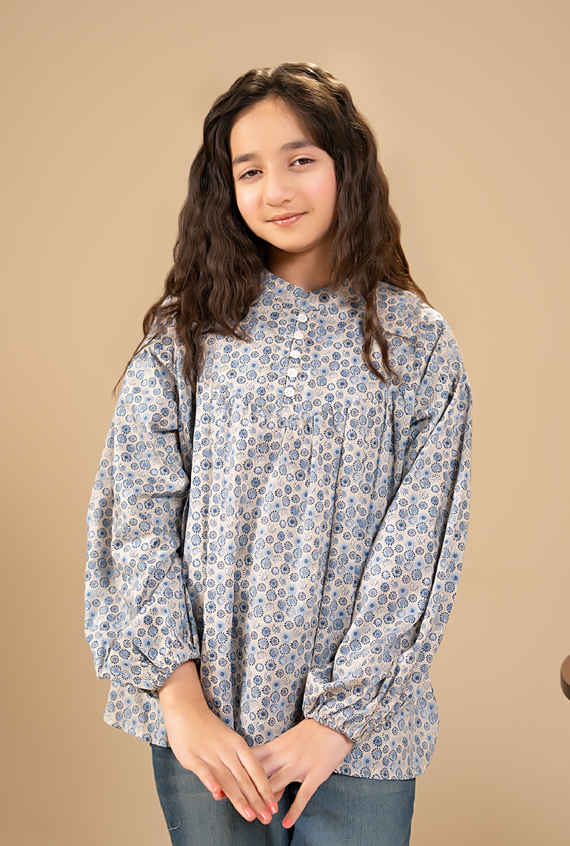 Elegant All-Over Printed Design With Button Detailing