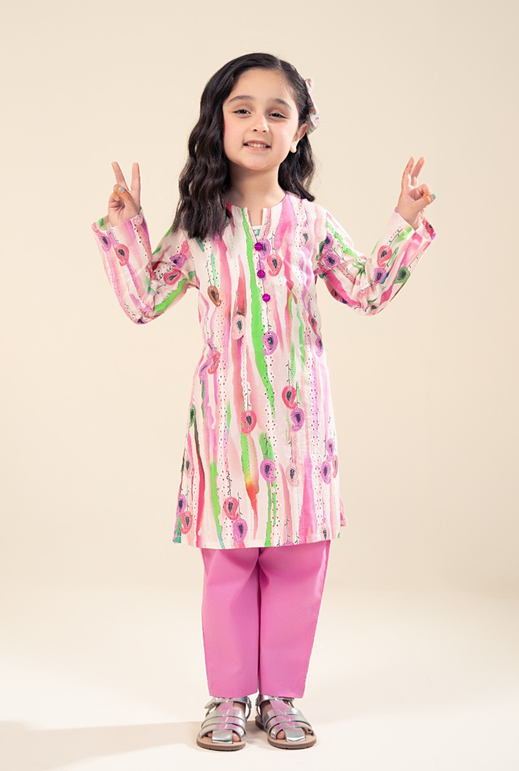 Light And Dark Mix Pink Chicken Kari Suit