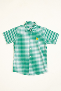 Green And White Cotton Casual Shirt