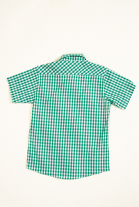 Green And White Cotton Casual Shirt