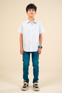 White And Blue Linning Casual Shirt