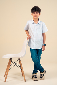 White And Blue Linning Casual Shirt