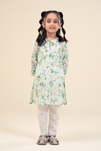 Light Green Floral Chicken Kari Suit
