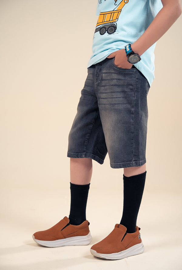 Charcoal Boys Denim Shorts
