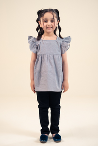 Black And Oringer Dot Print Top