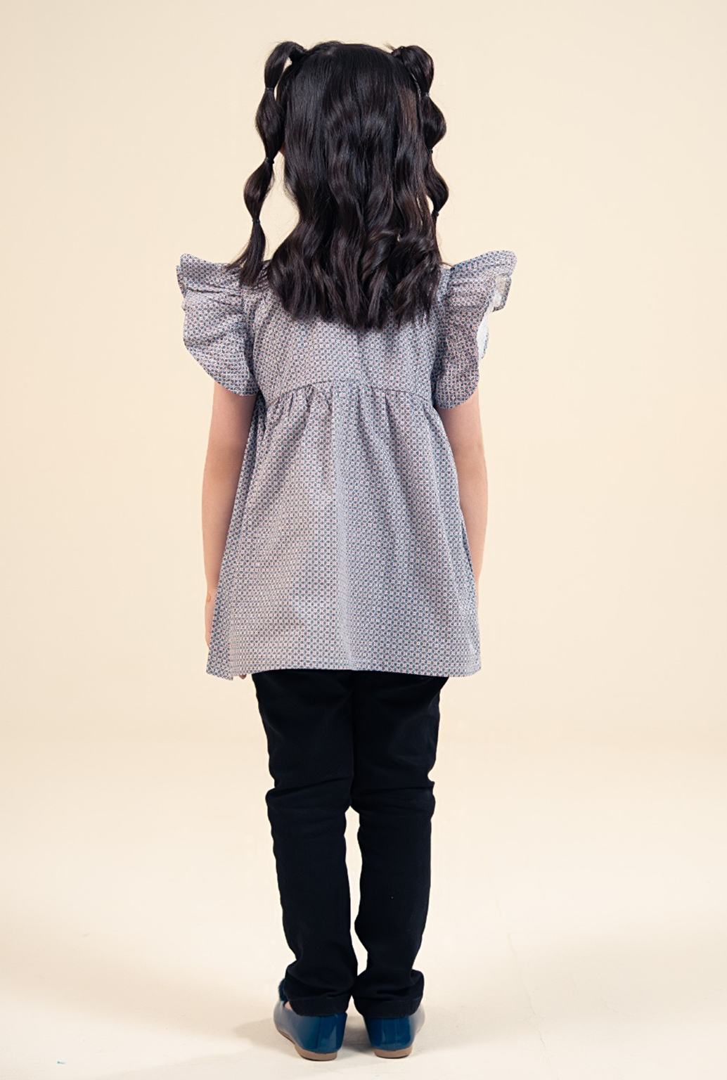 Black And Oringer Dot Print Top