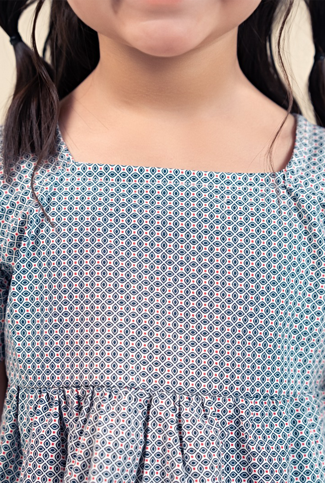 Black And Oringer Dot Print Top