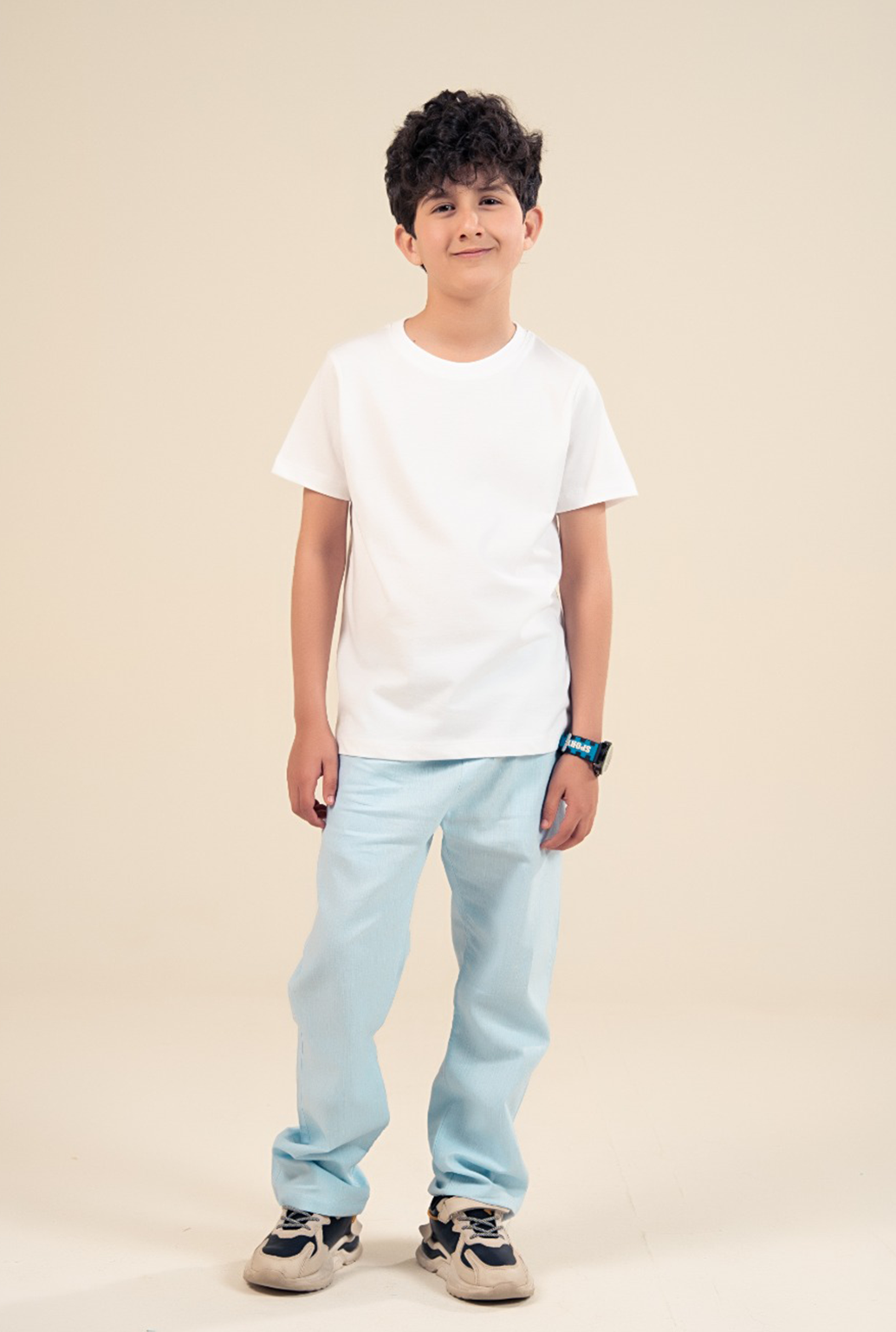 Light Sky Cotton Linen Boys Trouser