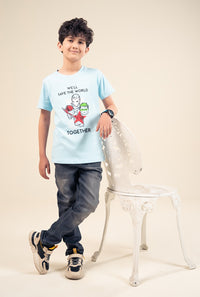 Sky Blue Superhero Squad Knit T Shirt