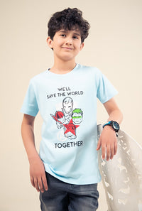 Sky Blue Superhero Squad Knit T Shirt