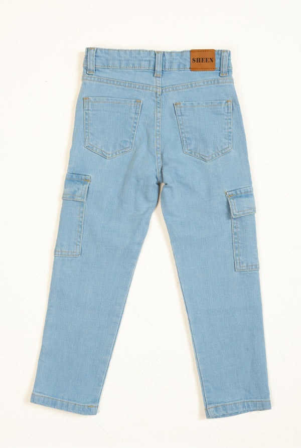 Sky Blue Six Pocket Boys Jeans