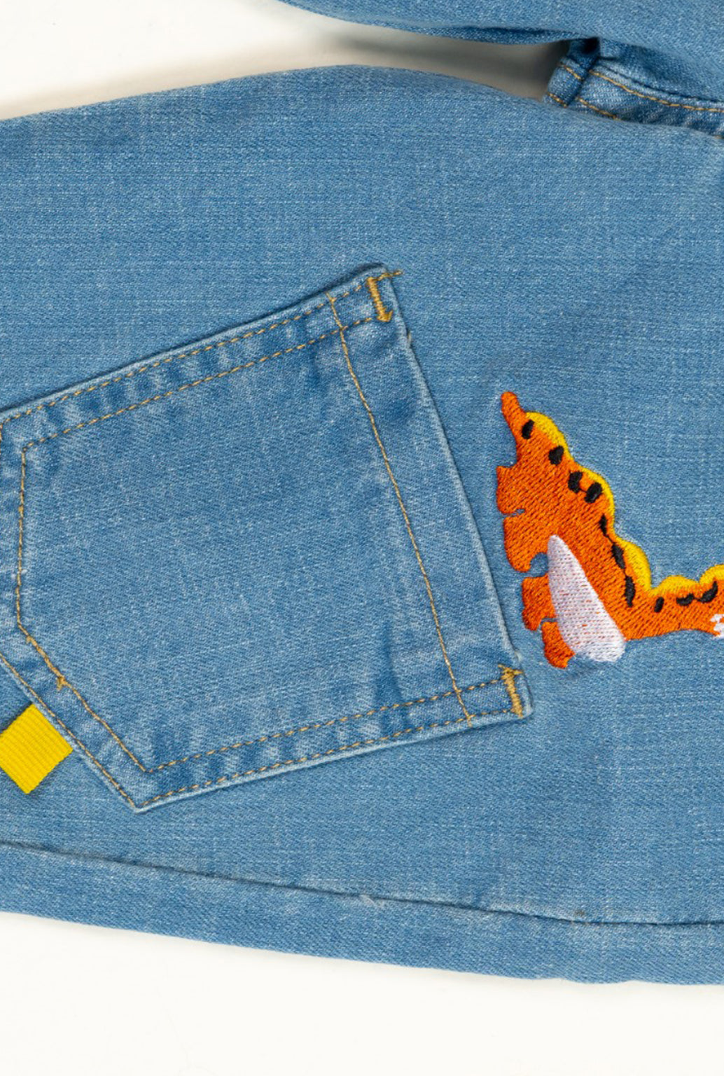Cool Blue Boys Denim With Dino Embroidrey