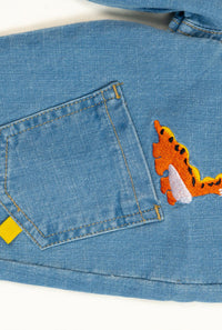 Cool Blue Boys Denim With Dino Embroidrey