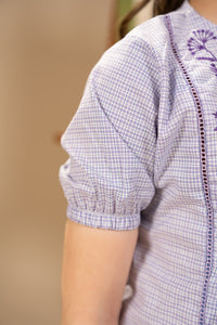 Purrple Top With Embroidrey Chect Motif